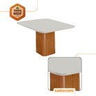 Mesa De Jantar Eloise 90cm Tampo Mdf Vidro Canto Copo Com 4 C