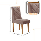 Mesa De Jantar Eloise 90cm Tampo Mdf Vidro Canto Copo Com 4 C