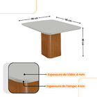 Mesa De Jantar Eloise 90cm Tampo Mdf Vidro Com 4 Cadeiras Cop