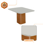Mesa De Jantar Eloise 90cm Tampo Mdf Vidro Com 4 Cadeiras Cop