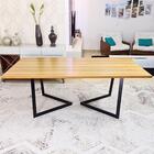 Mesa De Jantar Em Madeira E Base De Ferro 1,60 M X 80 Cm