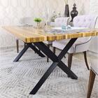 Mesa De Jantar Em Madeira E Base De Ferro 1,60 M X 80 Cm
