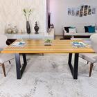 Mesa De Jantar Em Madeira E Base De Ferro 1,60 M X 80 Cm