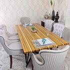 Mesa De Jantar Em Madeira E Base De Ferro 2,00 M X 100cm