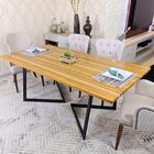Mesa De Jantar Em Madeira E Base De Ferro 2,00 M X 100cm