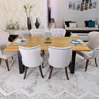 Mesa De Jantar Em Madeira E Base De Ferro 2,00 M X 100cm