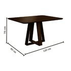 Mesa De Jantar Em Madeira Frame 120x80cm Nogueira