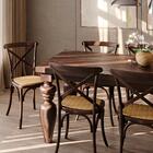 Mesa De Jantar Em Madeira Maciça Pés Torneados Flower Canela