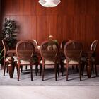 Mesa De Jantar Em Madeira Maciça Pés Torneados Flower Canela