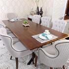 Mesa De Jantar Em Madeira Nobre Base De Ferro 1,60 M X 80 Cm