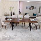 Mesa De Jantar Em Madeira Nobre Base De Ferro 2,60 M X 100cm