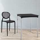 Mesa De Jantar Em Rattan Pés Em Alumínio Atto  Preto