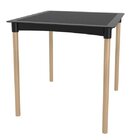 Mesa De Jantar Em Rattan Pés Em Madeira Atto  Preto