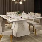 Mesa De Jantar Escala Com Tampo Chanfrado 136x136 Creme Tana