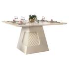 Mesa De Jantar Escala Com Tampo Chanfrado 136x136 Creme Tana