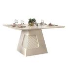 Mesa De Jantar Escala Tampo Chanfrado 136x136 - Pr Móveis