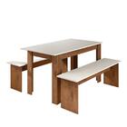 Mesa De Jantar Estilo Industrial Natura Off White Primor