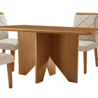 Mesa De Jantar Evora 120cm Mdf Canto Copo E 4 Cadeiras Melissa