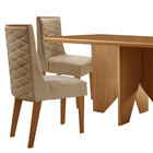 Mesa De Jantar Evora 120cm Mdf Canto Copo E 4 Cadeiras Safira