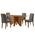 Mesa De Jantar Evora 120cm Mdf Canto Copo E Com 4 Cadeiras At