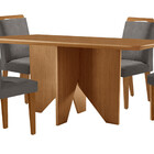 Mesa De Jantar Evora 120cm Mdf Canto Copo E Com 4 Cadeiras At