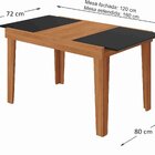 Mesa De Jantar Extensível 120cm Naturalle Naturale/preto