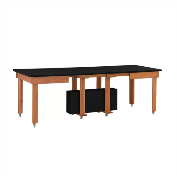 Mesa De Jantar Extensível Até 5 Metros Em Madeira Com Rodízio