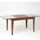 Mesa De Jantar Extensível Madeira Maciça Tampo Com Vidro Pari