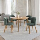 Mesa De Jantar Extensível Redonda Com 4 Cadeiras Madeira Maci