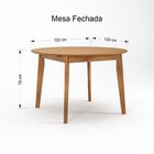Mesa De Jantar Extensível Redonda Com 4 Cadeiras Madeira Maci
