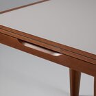 Mesa De Jantar Extensível Tampo Com Vidro E Pés Em Madeira Ma