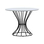 Mesa De Jantar Fendi Ø100 Preto/branco