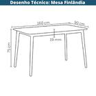Mesa De Jantar Finlândia Rivatti Retangular 160 Cm Tampo Em M