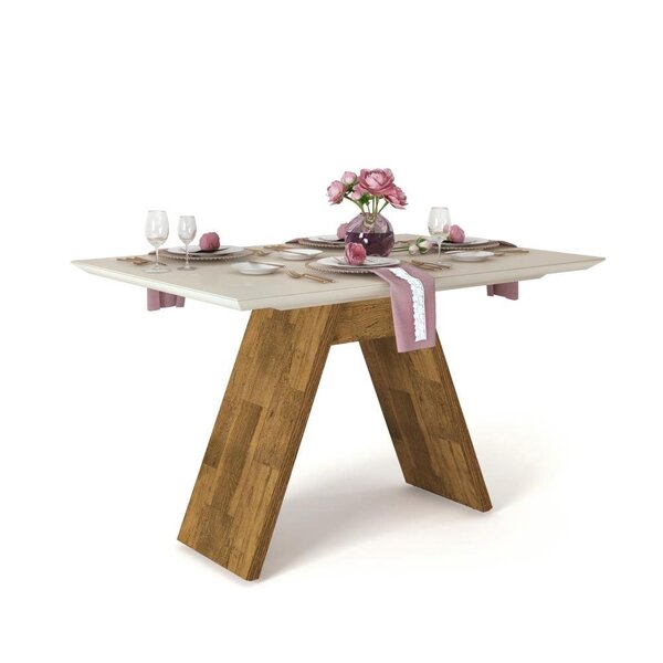 Mesa De Jantar Fit Tampo Chanfrado Com Moldura Dj Móveis