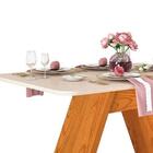 Mesa De Jantar Fit Tampo Chanfrado Curvo Mdf Vidro Dj Móveis