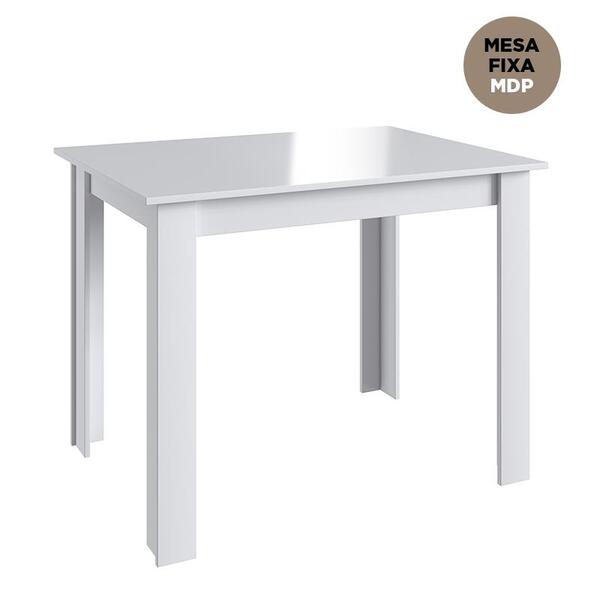 Mesa De Jantar Fixa Multiuso 100x70 Cm Em Mdp - Branco