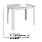 Mesa De Jantar Fixa Multiuso 100x70 Cm Em Mdp - Branco