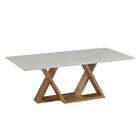 Mesa De Jantar Flora 220 Cm Retangular Borda Reta Madeira Vid