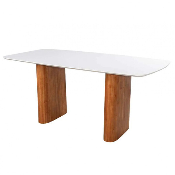 Mesa De Jantar Flora Tampo Vidro Laqueado 160x90cm Facilita D