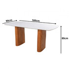 Mesa De Jantar Flora Tampo Vidro Laqueado 160x90cm Facilita D