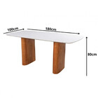 Mesa De Jantar Flora Tampo Vidro Laqueado 180x100cm Facilita