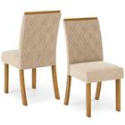 Mesa De Jantar Gana Com 6 Cadeiras Vitória H02 Nat/off/linho