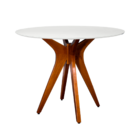 Mesa De Jantar Gataíba Com Base Carvalho E Tampo Coverglass -