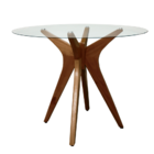 Mesa De Jantar Gataíba Com Base Imbuia E Tampo De Vidro - Vár