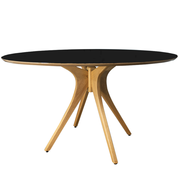 Mesa De Jantar Gataíba Com Base Natural E Tampo De Madeira -