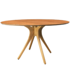 Mesa De Jantar Gataíba Com Base Natural E Tampo De Madeira -