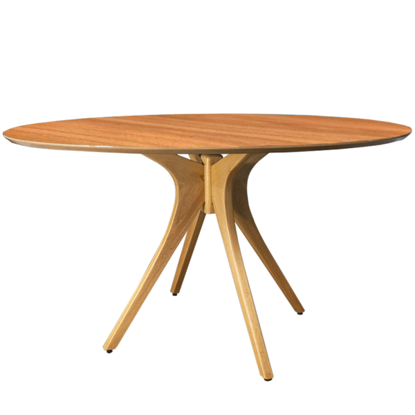 Mesa De Jantar Gataíba Com Base Natural E Tampo De Madeira -