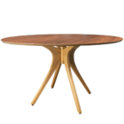 Mesa De Jantar Gataíba Com Base Natural E Tampo De Madeira -