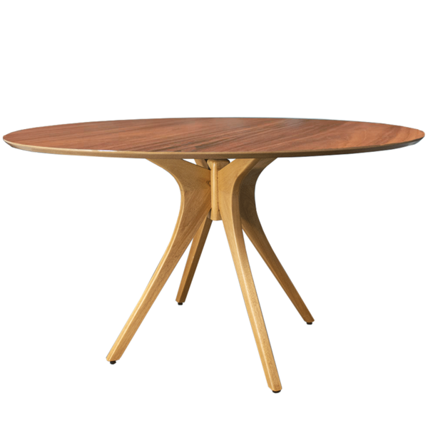 Mesa De Jantar Gataíba Com Base Natural E Tampo De Madeira -