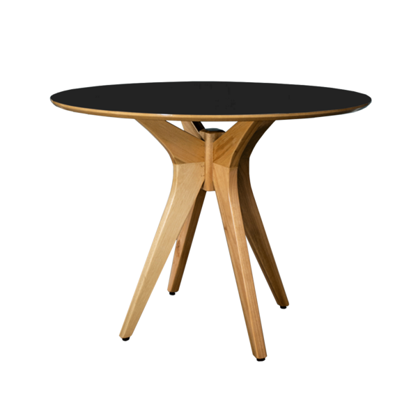 Mesa De Jantar Gataíba Com Base Natural E Tampo De Madeira -